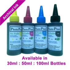 PhotoPlus 4 Colour Archival Dye Ink Set Compatible with Epson printers in 30ml, 50ml & 100ml