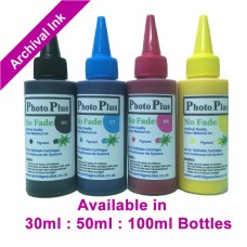 PhotoPlus 4 Colour Archival Pigment Ink Set Compatible with Epson printers in 30ml, 50ml & 100ml