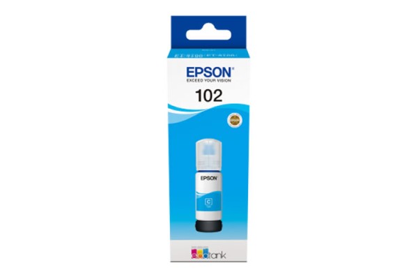 Epson 102 Cyan Bottle of Dye Ink - 70ml.