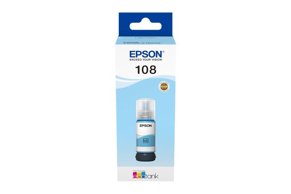 Epson 108 Light Cyan Bottle of Dye Ink - 70ml.