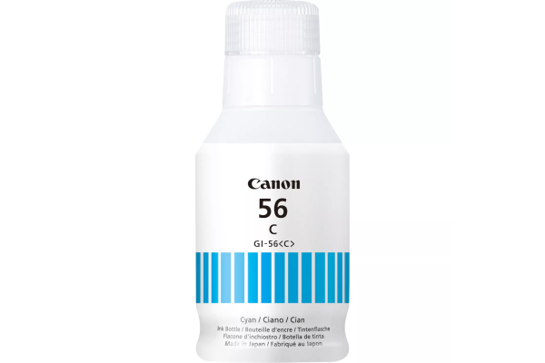 A 135ml Bottle of Canon GI-56 Cyan Pigment Ink.