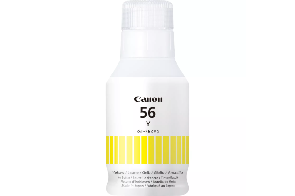 A 135ml Bottle of Canon GI-56 Yellow Pigment Ink.