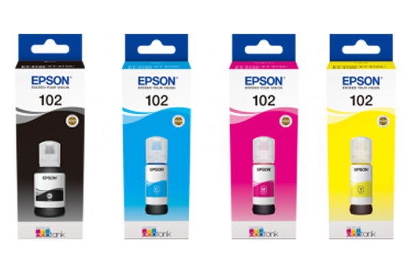 EP-102, 4 Bottle set of Genuine OEM Epson Dye Ink.