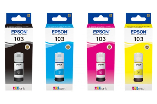 EP-103, 4 Bottle set of Genuine OEM Epson Dye Ink.
