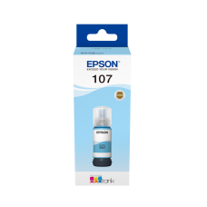 A 70ml Bottle of Epson 107 Series Light Cyan Ink for ET-18100 Printers.