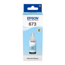 EP-673 Light Cyan Dye Genuine OEM Epson Bottle of Ink.