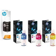 A Set of 4 Bottles of HP-32, HP-31 Pigment/Dye Genuine OEM HP Ink.