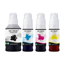 Set of 4 x 70ml Bottle of Splashjet Black Pigment & Dye Colours Inks Compatible with Canon GI-590 Series Inks. Set of 4 x 70ml Bottle of Splashjet Black Pigment & Dye Colours Inks Compatible with Canon GI-590 Series Inks.