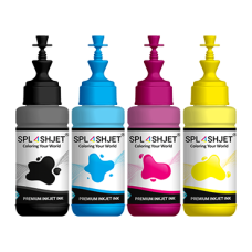 Set of 4 Colour Pigment inks compatible with Epson T664 Series Bottled inks.