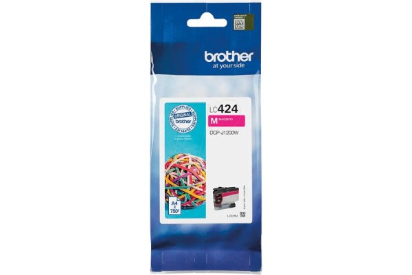 Genuine Standard Capacity Brother LC424 Magenta Ink Cartridge.