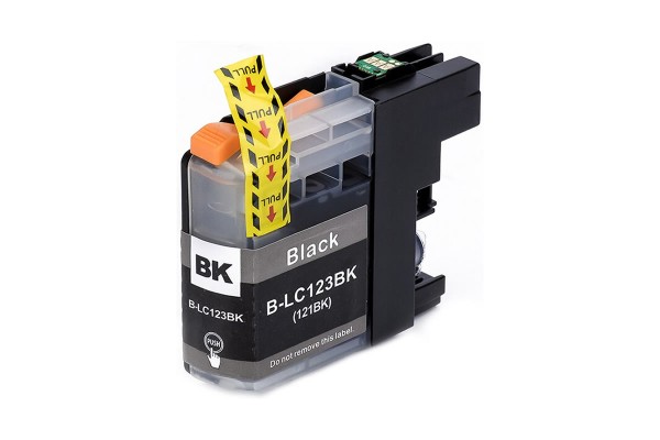 Black Compatible Ink Cartridge to replace a Brother LC123 Ink Cartridge.