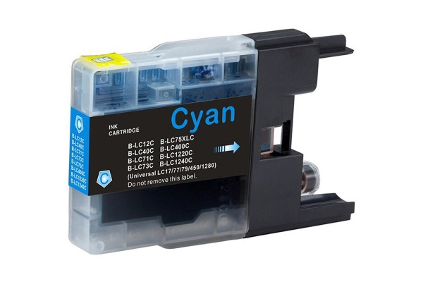 Compatible Cartridge for Brother LC1240 Cyan Ink Cartridge - XL.