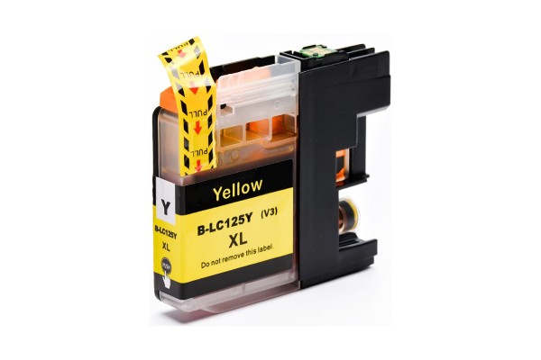 Compatible Cartridge for Brother LC125XL Yellow Ink Cartridge.