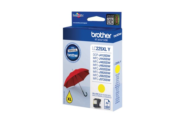 Genuine Cartridge for Brother LC225 Yellow Ink Cartridge.