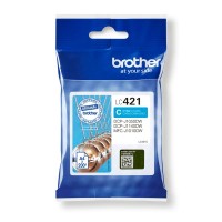 Genuine Standard Capacity Brother LC421 Cyan Ink Cartridge.