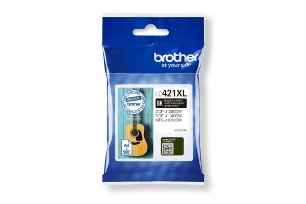 Genuine High Capacity XL Brother LC421XL Black Ink Cartridge.