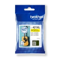 Genuine High Capacity XL Brother LC421XL Yellow Ink Cartridge.