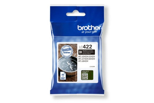 Genuine Standard Capacity Brother LC422 Black Ink Cartridge.