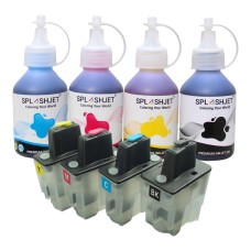 Refillable Cartridge Kit for Brother LC900 Cartridge Set, with 400ml of Specific Ink.
