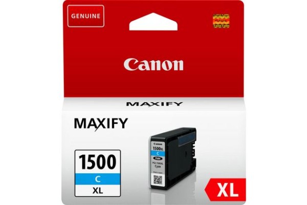 Genuine Cartridge for Canon PGI-1500 XLC High Capacity Cyan Ink Cartridge.