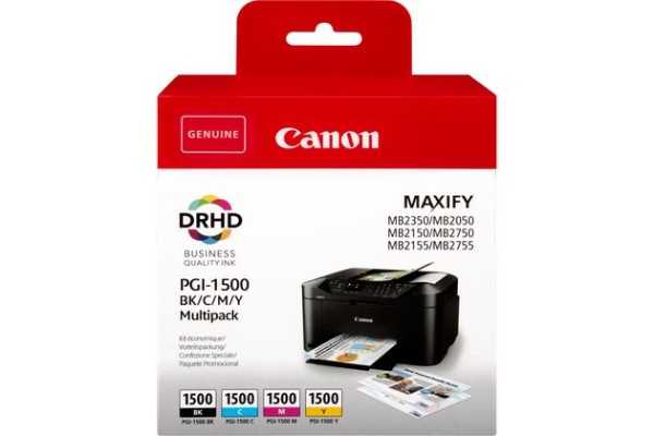 Genuine Cartridges for Canon PGI-1500 BK/C/M/Y set of 4 Ink Cartridges.