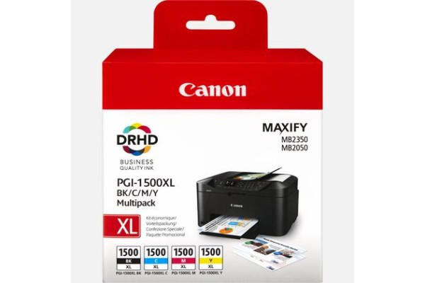 Genuine Cartridges for Canon PGI-1500 XL BK/C/M/Y set of 4 Ink Cartridges.