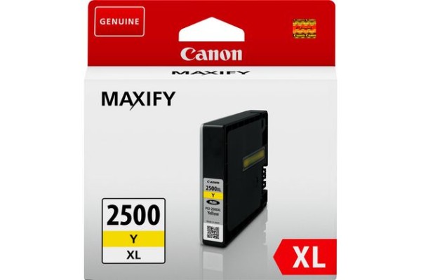 Genuine Cartridge for Canon PGI-2500XLY High Capacity Yellow Ink Cartridge.