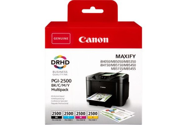 Genuine Cartridges for Canon PGI-2500 BK/C/M/Y set of 4 Ink Cartridges.
