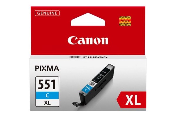 Genuine Cartridge for Canon CLI-551 XL High Capacity Cyan Ink Cartridge.