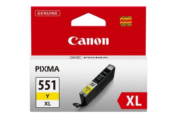 Genuine Cartridge for Canon CLI-551 XL High Capacity Yellow Ink Cartridge.