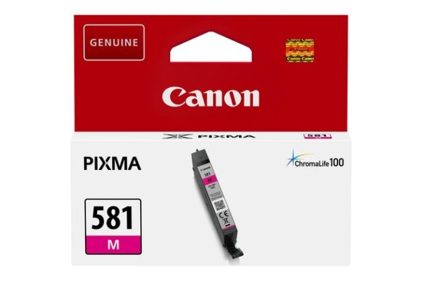 Genuine Cartridge for Canon CLI-581 Magenta Ink Cartridge.