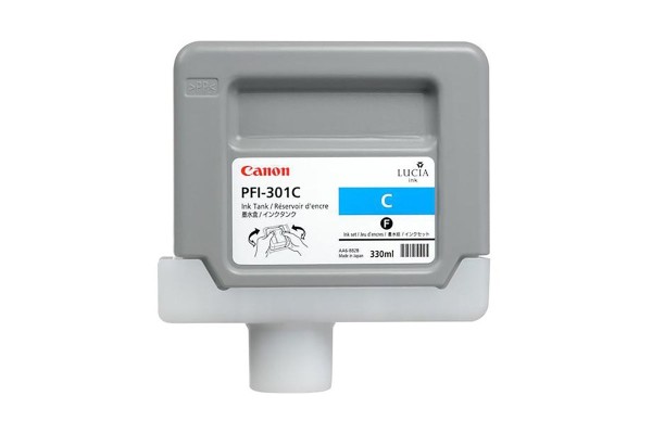 Genuine Cartridge for Canon PFI-301C Cyan Ink Cartridge.