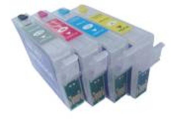 A set of pre-filled Epson Compatible T1005 dye sublimation ink cartridges.