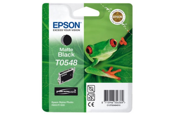 Epson Branded T0548 Matte Black Ink Cartridge.