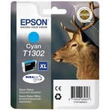 Epson Branded T1302 Cyan Ink Cartridge.