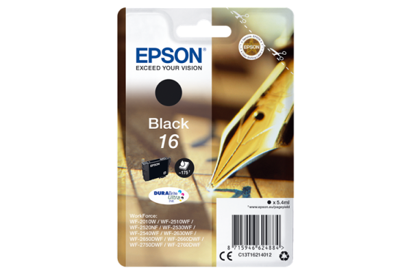 Epson Branded T1621 Black Ink Cartridge.