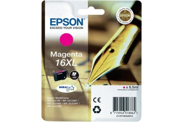 Epson Branded T1633 Magenta Ink Cartridge.