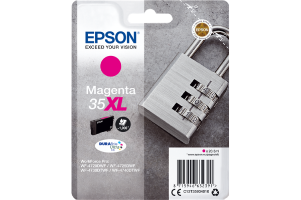 Epson Branded T3593XL Magenta Ink Cartridge.