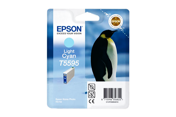 Epson Branded T5595 Light Cyan Ink Cartridge.