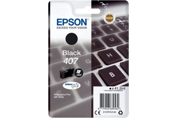 Epson Original EP-407 Black standard Capacity Ink Cartridge.\n.