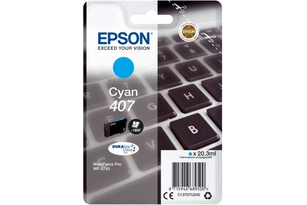 Epson Original EP-407 Cyan standard Capacity Ink Cartridge.\n.