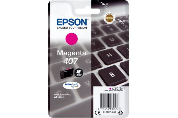 Epson Original EP-407 Magenta standard Capacity Ink Cartridge.\n.