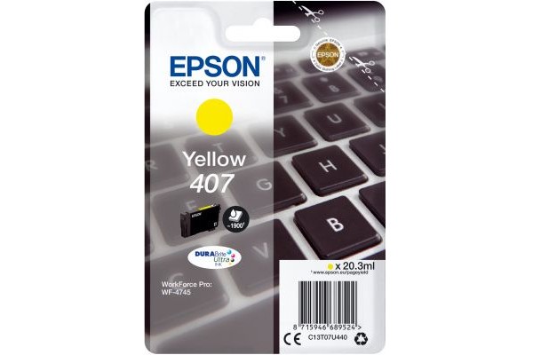 Epson Original EP-407 Yellow standard Capacity Ink Cartridge..