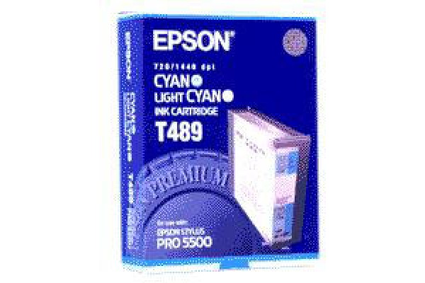 Epson Wide Format T489 Cyan Ink Cartridge.