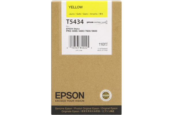 Epson Wide Format T5434 Yellow Ink Cartridge.