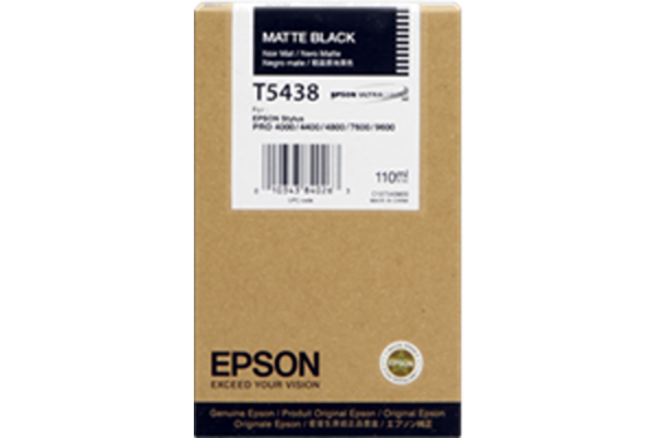 Epson Wide Format T5438 Matte Black Ink Cartridge.