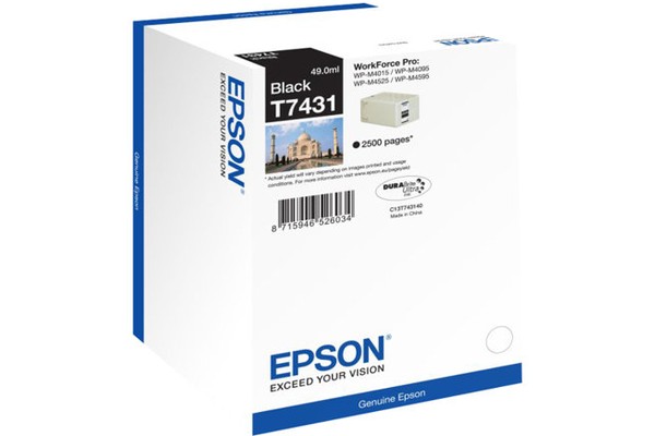 Epson WorkForce Pro T7431 Black Ink Cartridge.