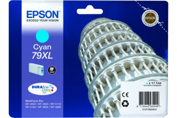 Epson WorkForce Pro T7902 Cyan Ink Cartridge.