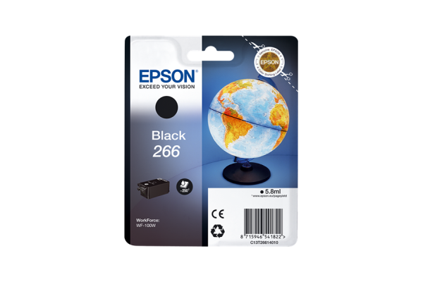 Epson WorkForce WF-100W T266 Black Ink Cartridge.