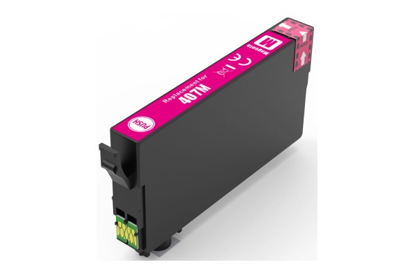 Magenta Compatible Ink Cartridge to replace a Epson EP-407 Ink Cartridge.\n.